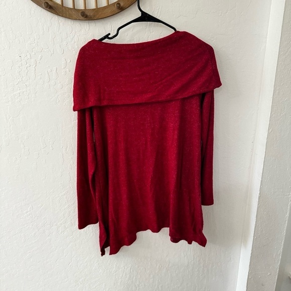 Soft Surroundings Heathered Red Long Sleeve Cecillia Tunic Petite Small - Picture 10 of 11